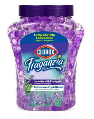 Clorox Fraganzia Air Freshener Crystal Beads Lavender with Eucalyptus Scent
