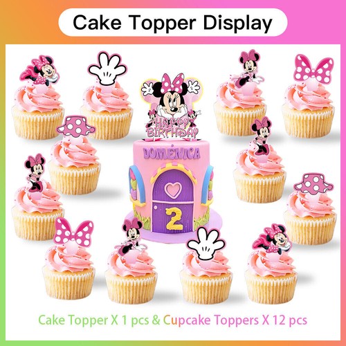Minnie Mouse Party Zubehör Party Deko Set Teller Luftballons Tischdecke Banner - Bild 6 von 8
