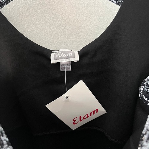 Vintage Etam 90s Y2K Black Metallic Tank Cami Vest Top UK 12 - Brand New - Picture 8 of 12