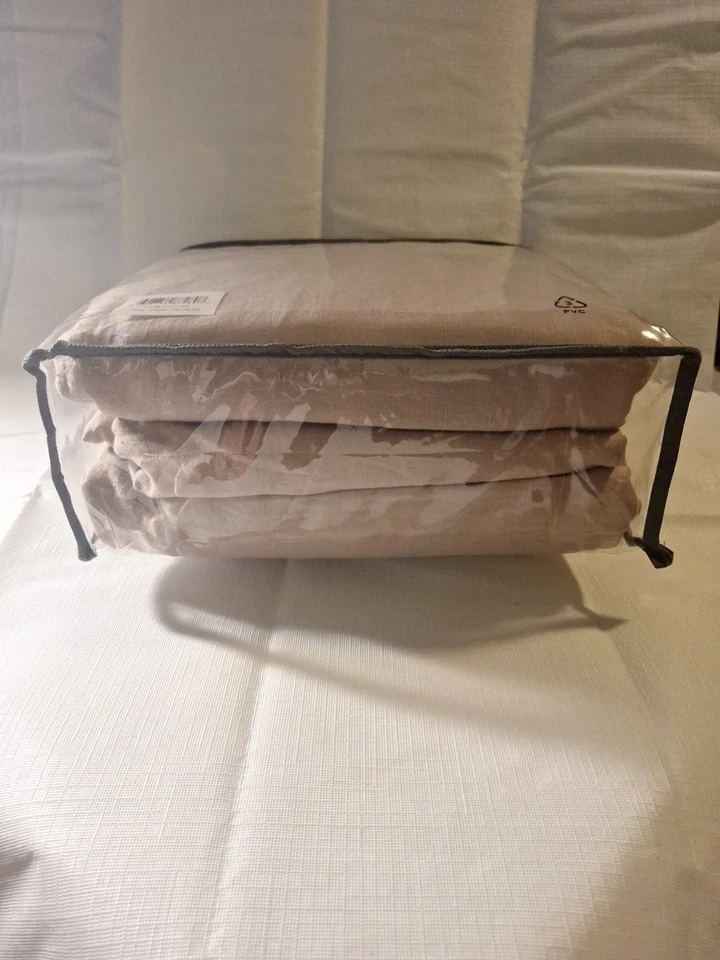 Juego de funda nórdica 100 % lino francés lavado piedra King 104 x 94 pulgadas Foto 3 de 3