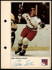 1971-72 Toronto Sun NHL Action Players Glen Sather New York Rangers