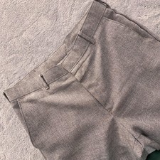 VTG Levis Dress Pants Mens 32 Brown Plaid Straight Action Slacks Talon Pockets