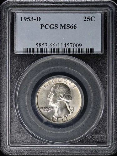 1953-D 25C Washington Quarter PCGS MS66