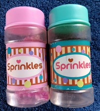 Toy Food Chocolate Sprinkles Pink Strawberry Ice Cream Topping Kid Kitchen Lot 2