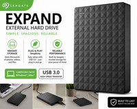 New Seagate External Hard Drive 500GB 1TB Backup Plus Slim USB 3.0 2.5 Portable
