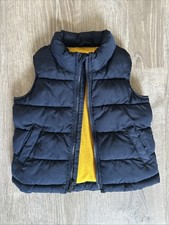 OLD NAVY KIDS PUFFER VEST WITH POCKETS SIZE 2T NAVY AND YELLOW