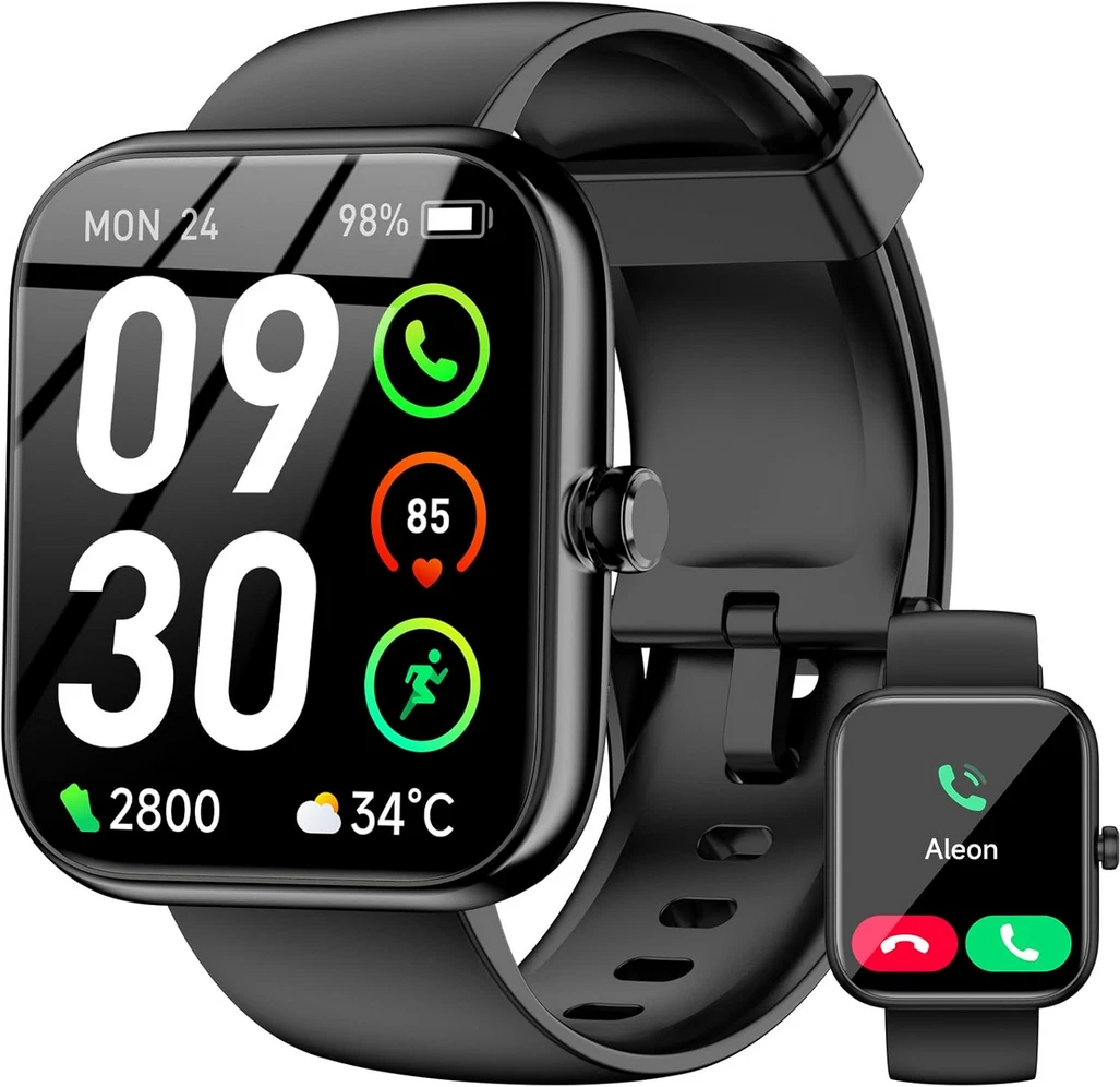 Smart Watch with Alexa Built-in, 1.83" HD Touchscreen Fitness Tracker, Bluetooth