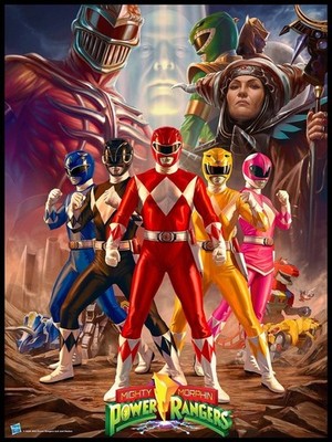 Mighty Morphin Power Rangers Classic Superhero Team Art Poster