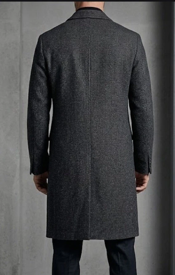 THE KOOPLES MEN’S ELEGANT WOOL BLEND COAT BLACK SPACKLE GRAY SIZE S NWT  $745 image 2