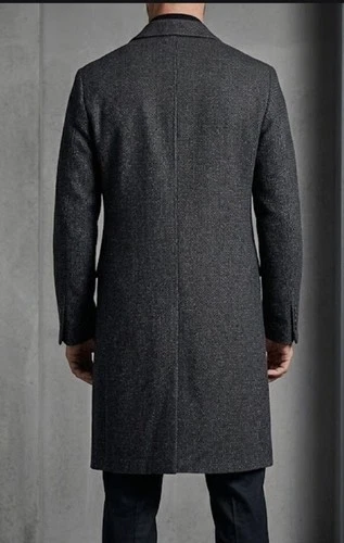 THE KOOPLES MEN’S ELEGANT WOOL BLEND COAT BLACK SPACKLE GRAY SIZE S NWT  $745 image 2