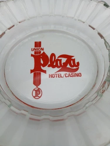Vintage Union Plaza Hotel Casino Glass Ashtray Las Vegas Nevada 1970s