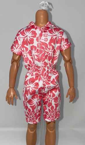 Barbie Fashionistas Ken Model #235 Doll Outfit Coral Tropical Print Romper Suit
