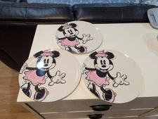 Zak Designs Disney Minnie Mouse Melamine Dinner Plates 10in Indoor Outdoor (3)