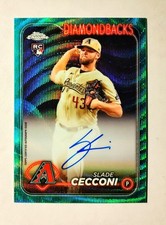 Slade Cecconi 2024 Topps Chrome RC AUTO AQUA Wave REFRACTOR 035/199 RA-SCE L6