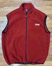 Rei Full Zip Fleece Vest Mens L Red Mock Neck