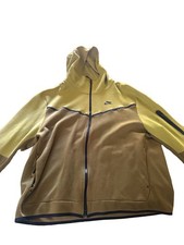 Nike Men's XXL Full-Zip Hooded Fleece Hoodie w/ Pockets Logo Olive