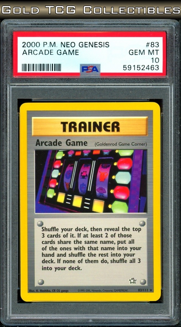 PSA 10 ⭐️ RARE! Pokemon Arcade Game 83 Neo Genesis Unlimited