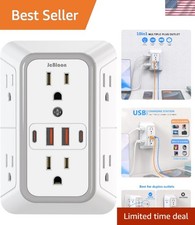 6 Outlet Surge Protector with 4 USB Ports - 1050 Joules Power Strip for Travel