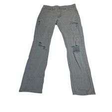 Levi  s 511 Men  s Slim Fit Gray Jeans Distressed Denim Size 34x32