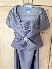 Jade By Jasmine Formal Elegant Strapless w/ Shawl Size 10 Platinum