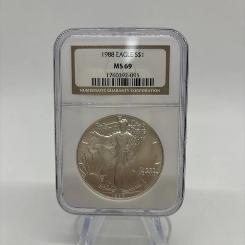 1988 $1 Silver Eagle MS-69 NGC Brown Label