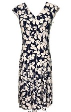 American Living Dress Sz 4 Black&White Fit&Flare Easy Care Knee Length Versatile