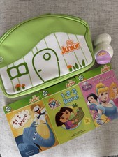 LeapFrog Tag Junior Pink W Case 3 Book Lot Dora The Explorer Disney Princess