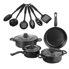 13 Pcs Non Stick Kitchen Cookware Sets Pots and Pans Set for Home Black NEW