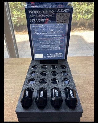 VOLK RACING RAYS DURA-NUT L32 Straight Lug Nuts Lock Set 12X1.5 32mm Black