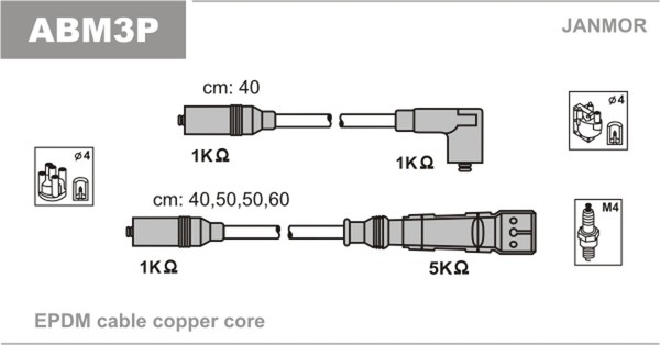 ZüNdleitungssatz Janmor ABM3P FüR Audi B3 B4 81 B2 80 8C2 89 893 894 8A2 811 813-image