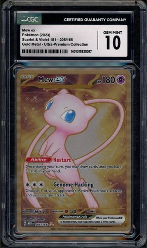 Pokemon CGC 10 Gem Mint 151 UPC Promo Metal Mew EX 205/165