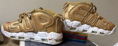 Nike Air More Uptempo x Supreme Suptempo Gold 902290 700 Men Size 7 Women 8.5