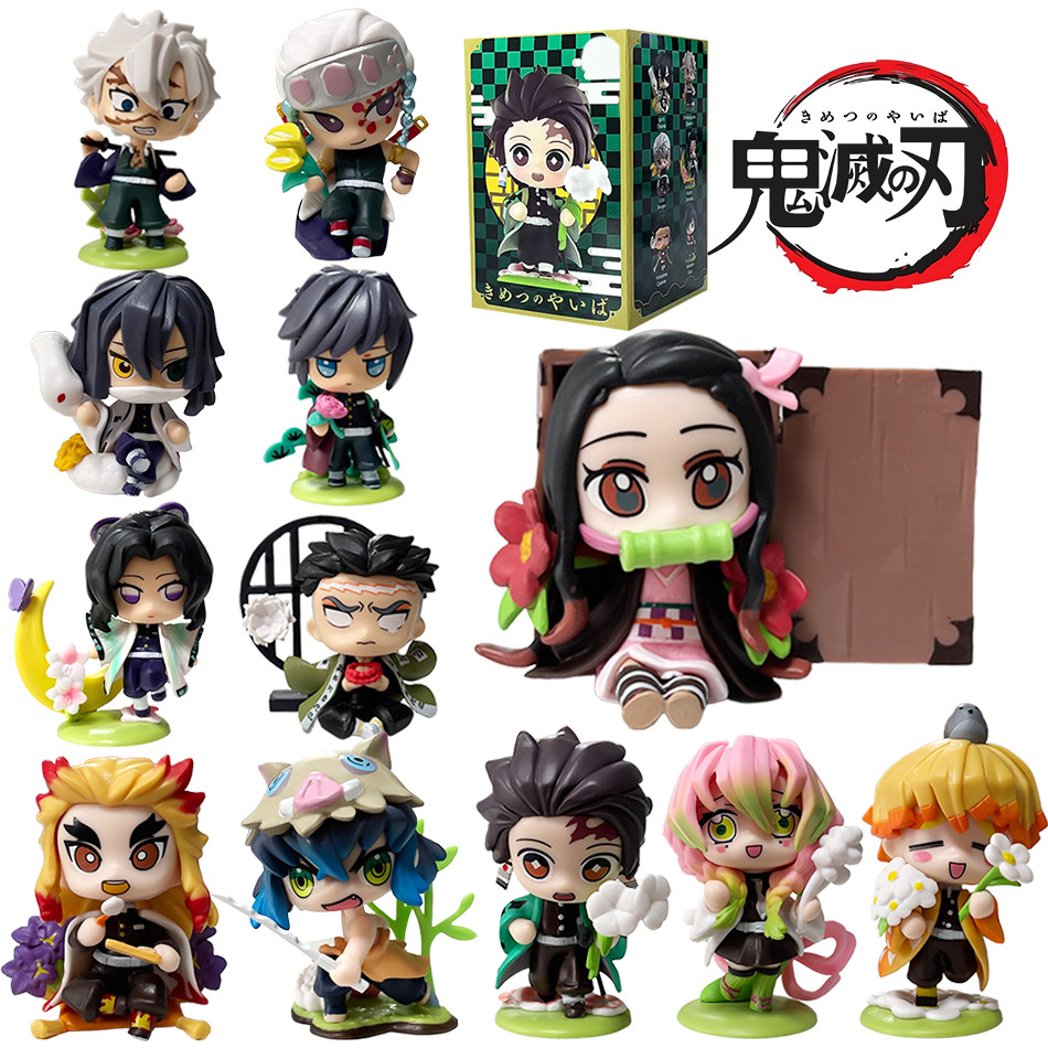 Demon Slayer Tanjiro Kamado Nezuko anime dibujos animados adorno sorpresa caja de regalo