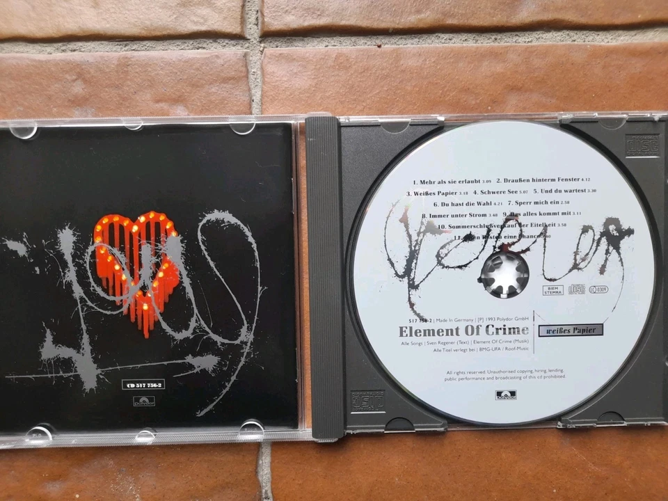 Element Of Crime " Weißes Papier "  Deutschrock , Alternative 1993 - Bild 2 von 3
