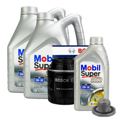 Mobil Engine Oil 5W-30 9L Bosch Oil Filter Oil Change Kit for Mercedes Class E M R S