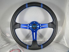 VOLANTE  SPORTIVO UNIVERSALE AUTO A CALICE BLU RALLY SPORT GARE RADUNI TUNING