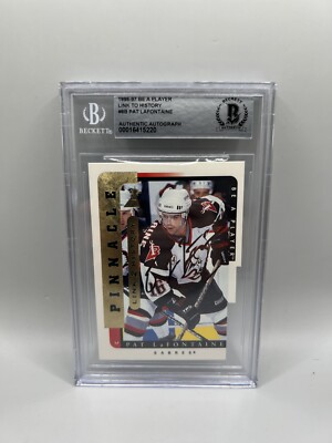 Pat LaFontaine Signed 1996 Pinnacle Be A Player Link To History Beckett Auto