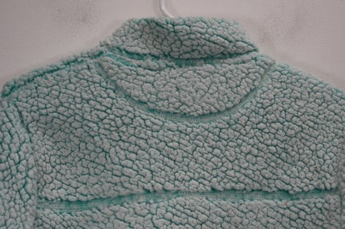 Cuddly Sherpa Girls Mint Green 1/4 Zip Faux Fur Winter Pullover Sweater 14/16 - Picture 4 of 7