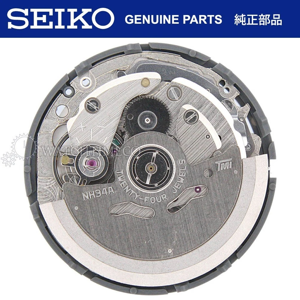 Movimiento Reloj GENUINO Seiko SII (TMI) NH34 NH34A BLANCO Fecha GMT - VENDEDOR DE EE. UU. Foto 2 de 3