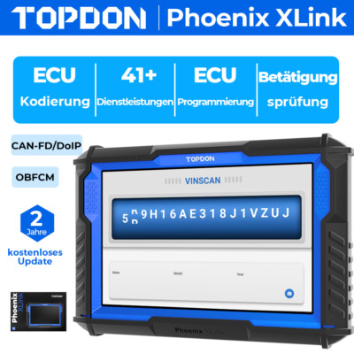 TOPDON Phoenix XLink KFZ OBD2 Diagnosegerät Scanner ECU Programmier CAN-FD DOIP