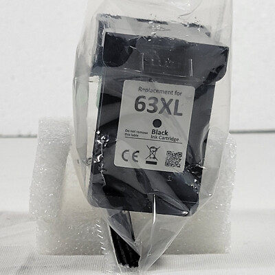 Black Ink Replacement Cartridge for 63XL Compatible with HP NOT-OEM Unbranded