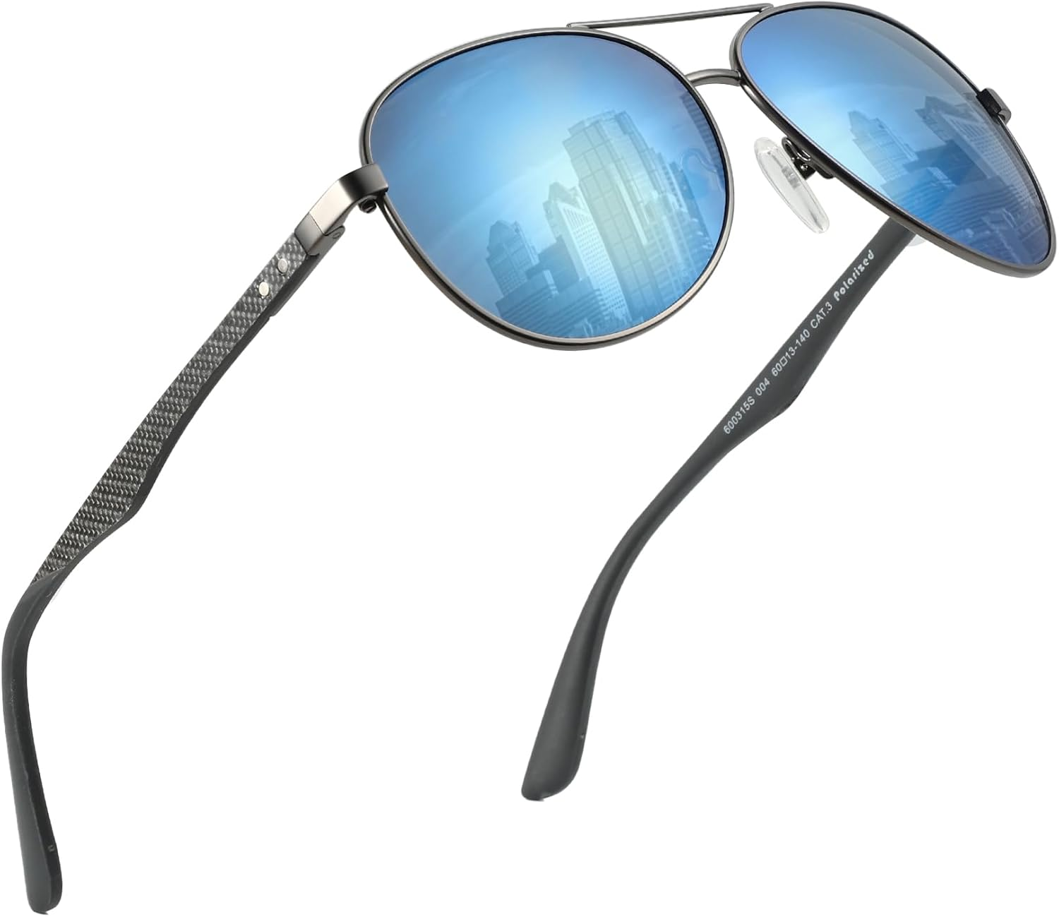 Polarized Aviator Sunglasses for Men Carbon Fiber Temple Pilot Sun Glasses with-image