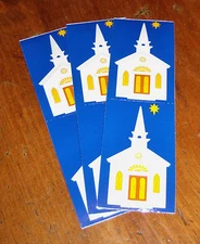 Mrs. Grossman Lot of Three Retired Sticker Sheets ~  Church (1993)