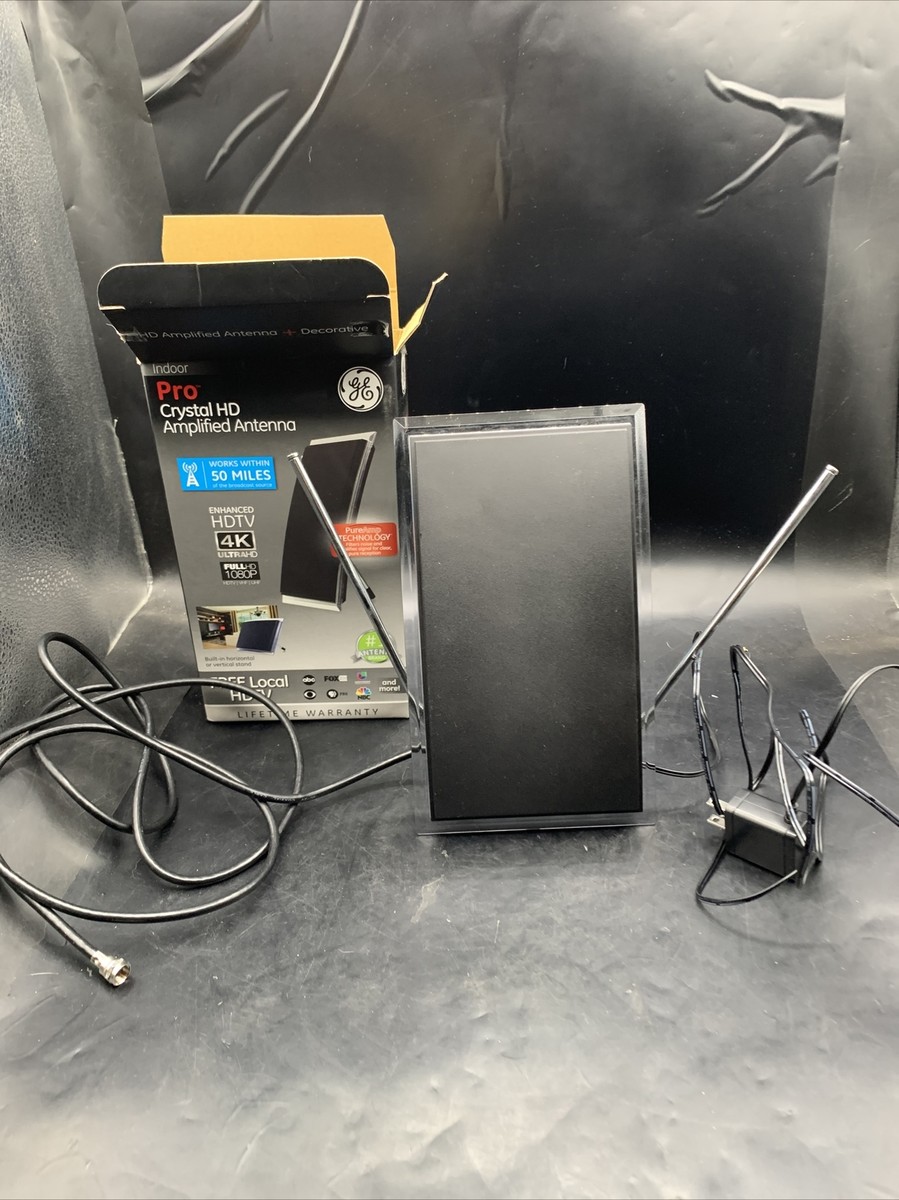 GE Indoor UltraPro Crystal HD Amplified Antenna 4k-1080P Free Local TV