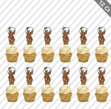 12 Flintstones BamBam African American Characters Cupcake Topper Favor Birthday 