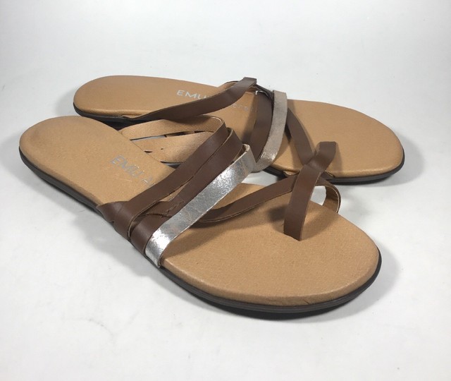 womens tan slip on sandals