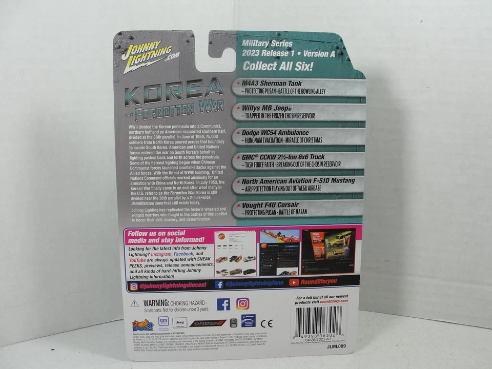 GMC CCKW 2 1/2 TON 6X6 TRUCK KOREA THE FORGOTTEN WAR V/A JOHNNY LIGHTNING 2023 - Image 3 of 3