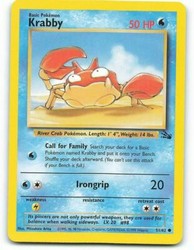 Krabby 51/62 Fossil 1st Edition WOTC Pokemon Card