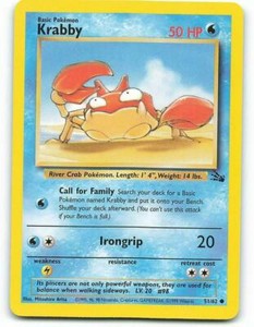Krabby 51/62 Fossil 1st Edition WOTC Pokemon Card