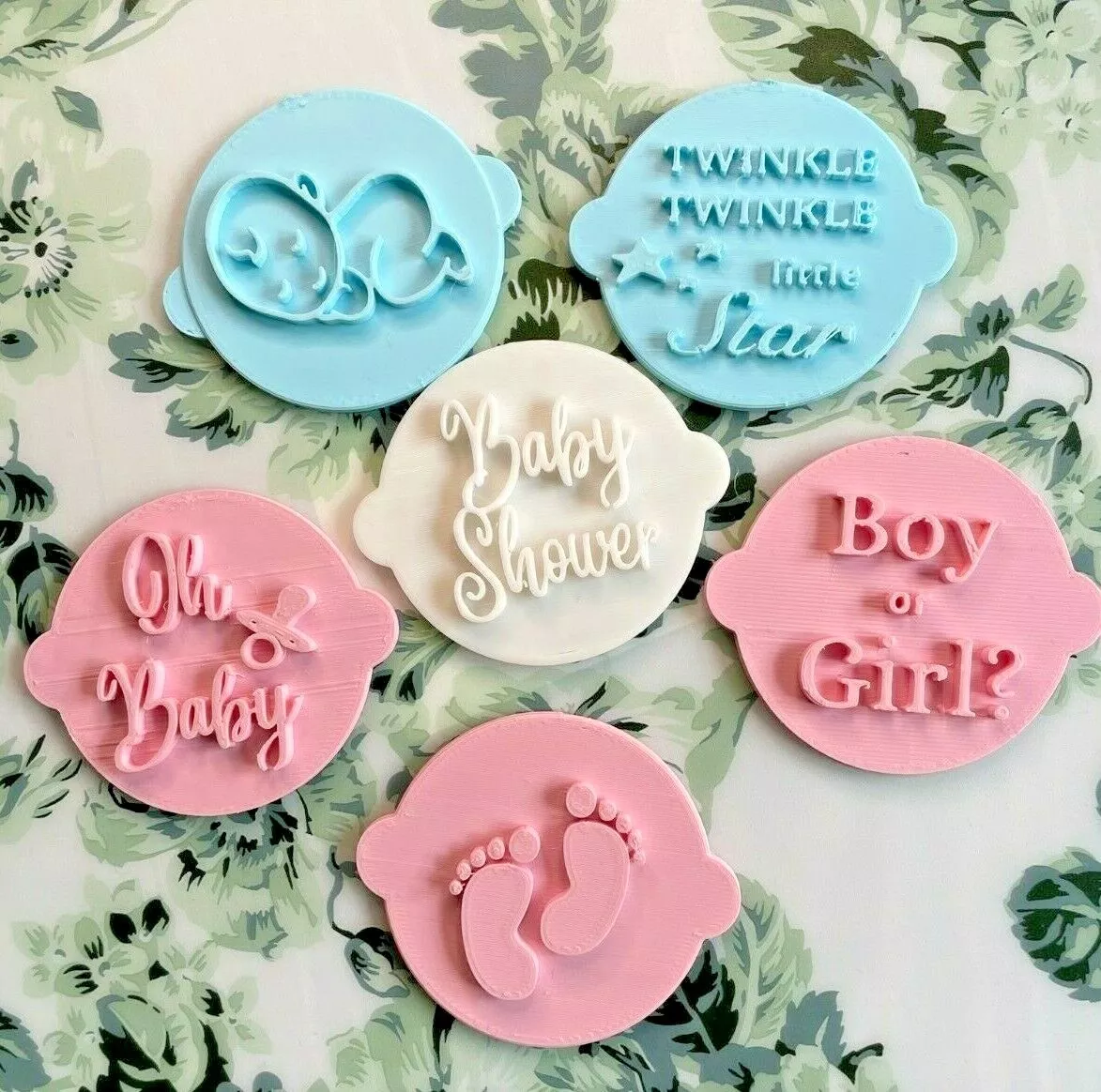 Baby shower Fondant Embosser stamp Icing stamps Cookie Cutter